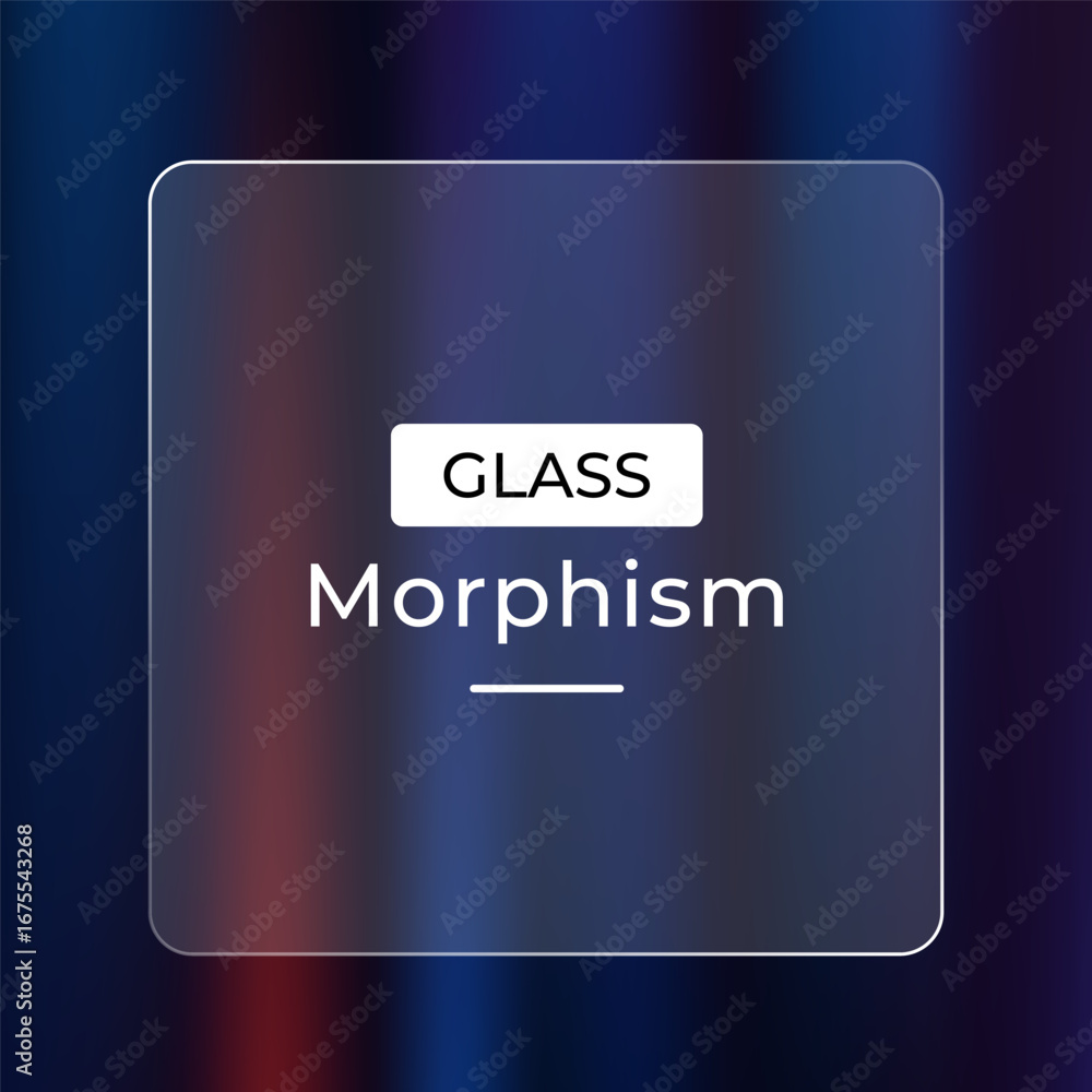 Poster modern digital interface with glass morphism effect design and modern blur gradient background