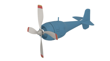 3D Rendered Detailed Vintage Airplane Warbird with Propeller Isolated Object