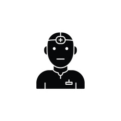 Doctor wearing head mirror medical symbol healthcare