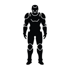 Futuristic warrior armor silhouette suit black