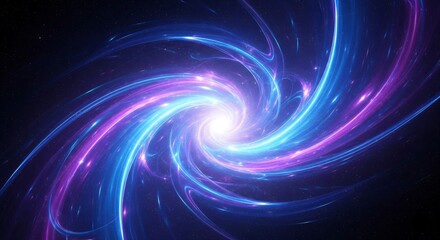 Fototapeta premium Digital space vortex with glowing cosmic light and nebulae.