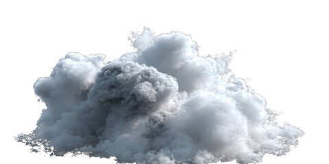 Fluffy White Cumulus Cloud Isolated on Black Background