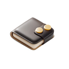  Minimalist 3D Wallet with Coins Icon, Soft Pastel Clay Style, Smooth Rounded Edges, Transparent Background, Stock Illustration
