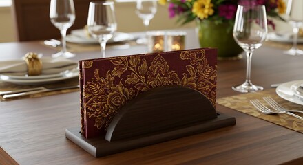 エレガントなテーブルセッティング、上品なナプキンホルダー