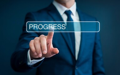 Businessman Using Digital Search Interface