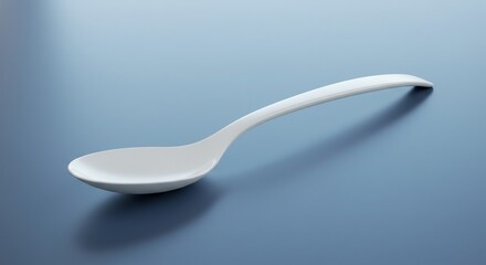清潔感あふれる白いスプーン、美しく輝くフォルム