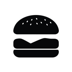 Black hamburger icon food fast