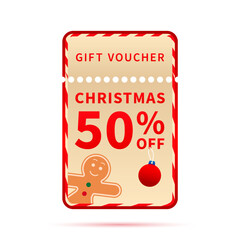 Christmas gift voucher. Vector illustration