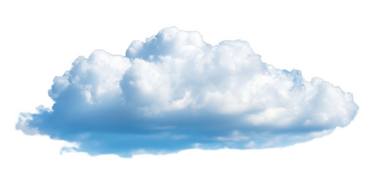 Fluffy White Cumulus Cloud Isolated on Transparent Background