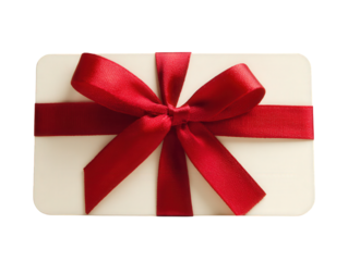 Red Ribbon Gift Card with White Background