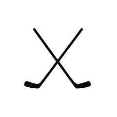 Crossed hockey sticks sport equipment