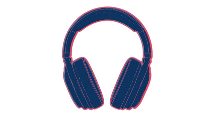 Grunge Distressed Headphones Musical Device Listening Tool Audio Equipment Art