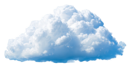 Fluffy White Cumulus Cloud Isolated on Transparent Background