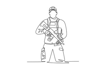 Job and professional concept. Single line draw design. Vector graphic illustration