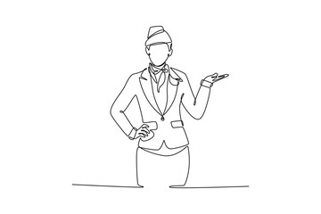 Job and professional concept. Single line draw design. Vector graphic illustration