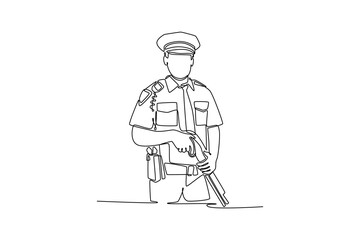 Job and professional concept. Single line draw design. Vector graphic illustration