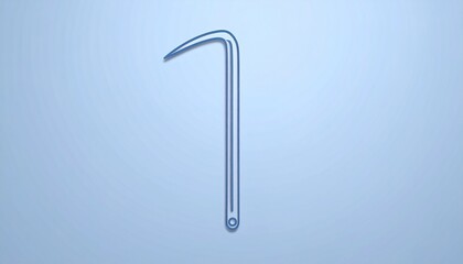 Obraz premium Simple and Elegant Crook Illustration Against a Soft Blue Background, Minimalist Design