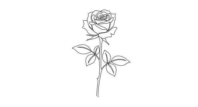 Elegant rose outline for timeless designs and tattoos