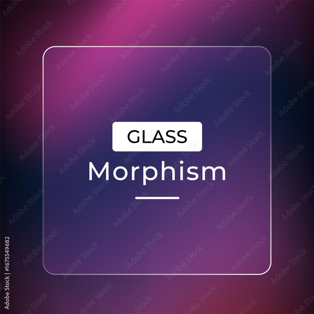 Aufkleber modern design concept showcasing glass morphism effect with soft gradient background