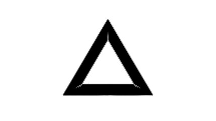 Minimalist Outline Geometric Triangle Shape Isolated on Black Background Symbol