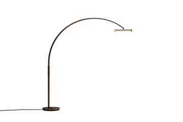 Modern arching floor lamp, dark bronze finish