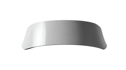 Flat, light gray shield, curved edges
