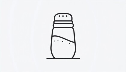 Salt Shaker Icon Simple Line Art Design for Culinary Use