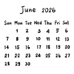 calendar planner 2026 organizer handwriting illustrations