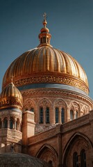 Obraz premium Golden dome of a historic building during midday