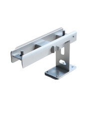White metal mounting bracket,  angled support