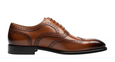 Elegant leather shoe brogue style detail