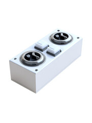 Fototapeta premium White rectangular box with two circular vents and two switches