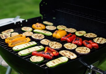 庭園で焼き野菜を楽しむ素晴らしい瞬間