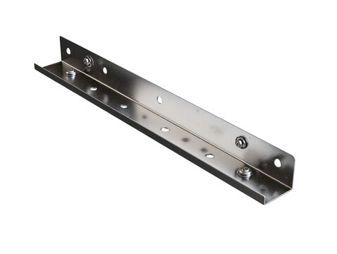 Metal L-shaped support beam with mounting holes