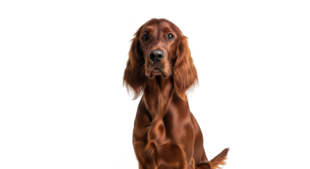 Irish Setter portrait against black backdrop