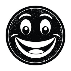 Happy face emoji vector graphic illustration with smiling expression and big toothy grin design