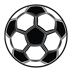 Obraz premium Soccer ball vector illustration for sports equipment and games black and white design asset