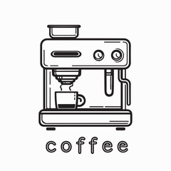 Coffee Machine Logo Design Vector isolated on white background