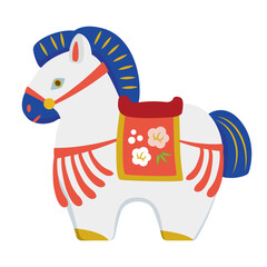 可愛い馬の置物　午年のイラスト