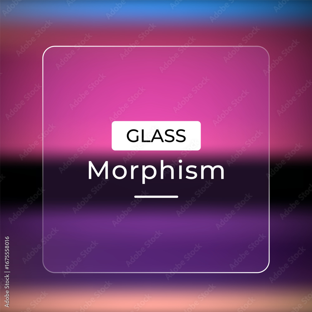 Poster abstract glass morphism effect with blur shapes and vibrant gradient background