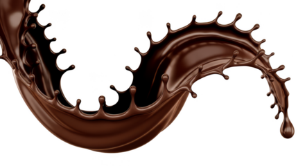 Rich chocolate swirls against a dark background