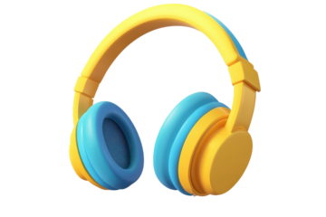 Colorful cartoon-style headphones designed for a playful atmosphere and vibrant audio experiences suitable for children or casual use in various settings