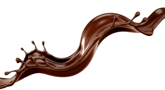 Swirl of glossy flowing chocolate