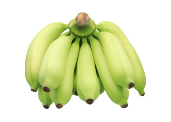Comb of raw cavendish bananas isolated on transparent background