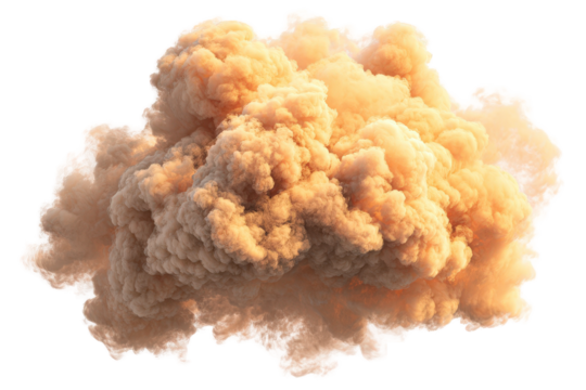 Peach Colored Fluffy Cloud Formation on Transparent Background - Powered by Adobe