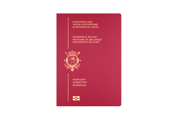 Belgian passport isolated on white background. Belgium passport