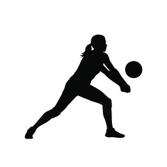 Volleyball player silhouette female action