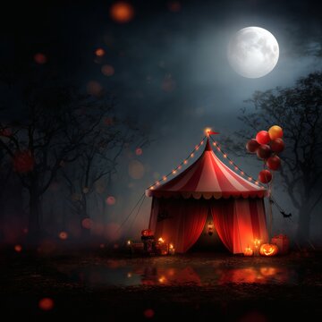 Creepy carnival Halloween night, haunted circus tent, scary clowns &ndash; 16:9, halloween, halloween carnival, halloween circus, haunted circus, halloween 2025, halloween wallpaper, halloween horror, 