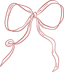 Curved Ribbon Bow With Long Wavy Ends