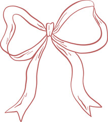 Simple Line Bow With Loose Tails And Symmetry